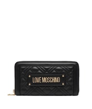 LOVE MOSCHINO QUILTED Portefeuille Zip Around Noir - Portefeuilles Femme - 1