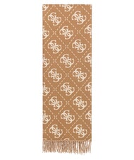GUESS NOLANA 4G LOGO &Eacute;charpe &agrave; franges logo lait marron - &Eacute;charpes - 1