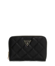 GUESS JULIET portefeuille zipp&eacute; de taille moyenne NOIR - Portefeuilles Femme - 1