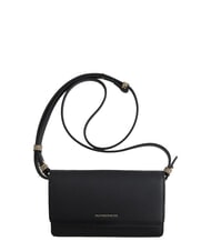 BORBONESE BIRDIE Portefeuille en cuir avec bandouli&egrave;re op noir / naturel - Portefeuilles Femme - 1