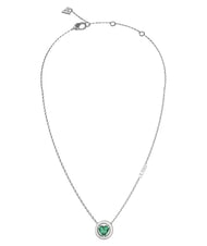 GUESS M'AMA NON M'AMA Collier en zircone en forme de c&oelig;ur rhodium/&eacute;meraude - Colliers - 1