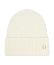 GUESS KNITTED Casquette &agrave; revers et logo sur le c&ocirc;t&eacute; OFFWHITE - Bonnets - 1