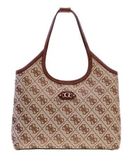 GUESS SAMANTHA sac bandouli&egrave;re logo latte / marron - Sacs pour Femme - 1