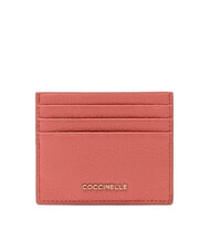 COCCINELLE METALLIC SOFT  Porte-cartes plat en cuir argile rose - Portefeuilles Femme - 1