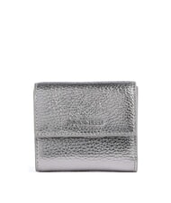 COCCINELLE METALLIC SOFT Portefeuille en cuir grain&eacute; acier - Portefeuilles Femme - 1