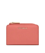 COCCINELLE METALLIC SOFT Porte-cartes en cuir argile rose - Portefeuilles Femme - 1