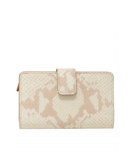 COCCINELLE METALLIC DELAVE SNAKE portefeuille en cuir rose poudr&eacute; - Portefeuilles Femme - 1