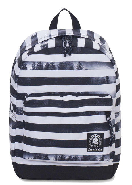 INVICTA Sac a dos CARLSON Fantasy, sac pour ordinateur portable 13" FORÊT RAYÉE NOIRE - Sacs à dos pour l'École & les Loisirs