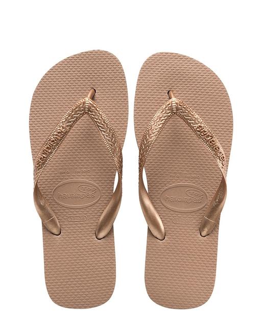HAVAIANAS tongs TOP TIRAS rose / or - Chaussures Femme