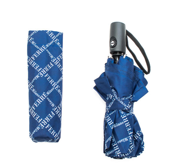 FERRÈ Parapluie FERRÃˆ Ouverture et fermeture automatique, Logo all over bleu - Parapluies