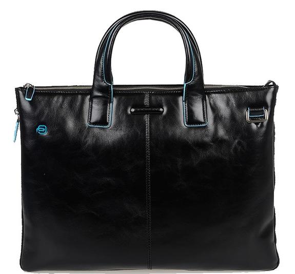 PIQUADRO Dossier BLUE SQUARE, support PC 15,6 ", extensible Noir - Porte Documents Travail