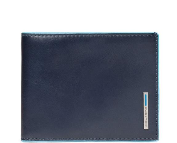 PIQUADRO Portefeuille BLUE SQUARE, en cuir, avec RFID bleu - Portefeuilles Homme