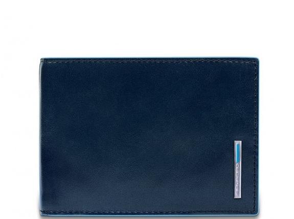 PIQUADRO Portefeuille Ligne BLUE SQUARE, en cuir bleu - Portefeuilles Homme