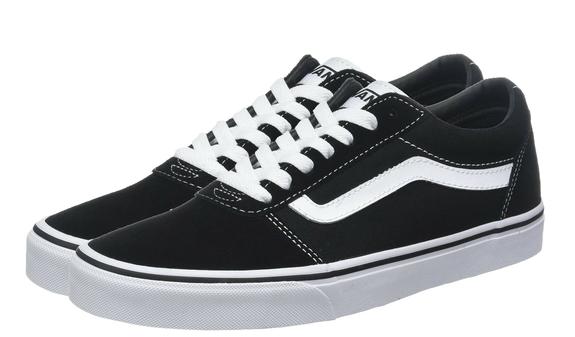VANS Baskets basses WARD, en daim et toile NOIR / BLANC - Chaussures Femme