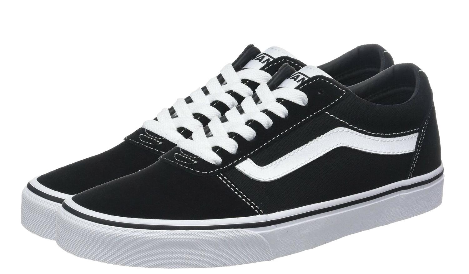 Baskets Basses Vans Ward, En Daim Et Toile Noir / Blanc Acheter Sur
