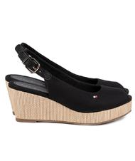 TOMMY HILFIGER TOMMY HILFIGHER Elba Sandales compens&eacute;es NOIR - Chaussures Femme - 1