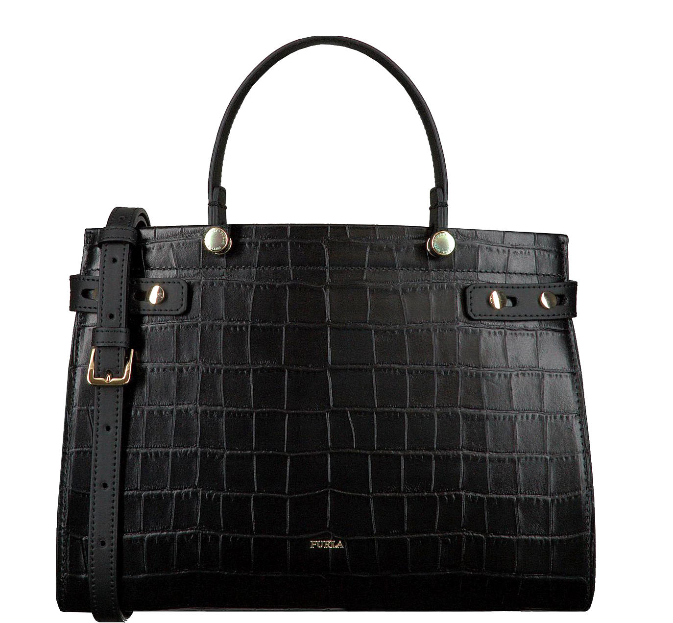 Furla Lady M Sac A Main Avec Bandouliere Noir Achetez A Prix Outlet