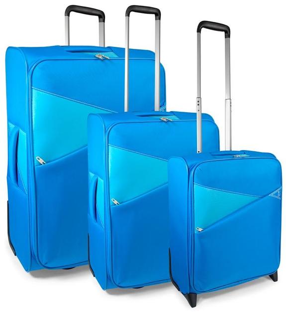 MODO BY RONCATO MODUL THUNDER Ensemble de valises trolleys : valise cabine + valise moyenne + grande valise bleu clair - Ensemble Valises