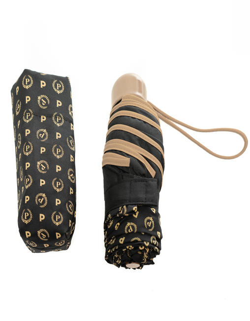 POLLINI  Parapluie pliant HERITAGE CLASSIC Noir / Ivoire - Parapluies