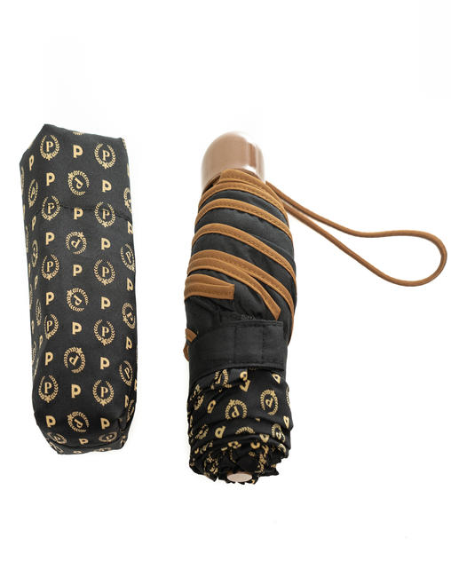 POLLINI  Parapluie pliant HERITAGE CLASSIC brun noir - Parapluies