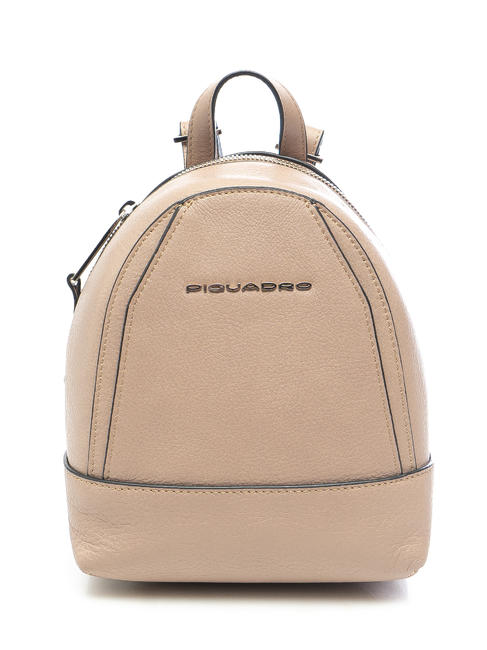 PIQUADRO Muse Mini Mini sac à dos en cuir BEIGE - Sacs pour Femme