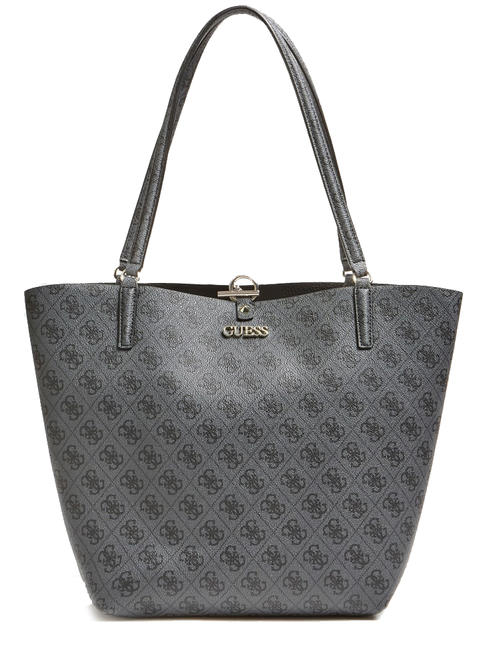 GUESS  ALBY TOGGLE 4G Shopping bag avec pochette CHARBON / NOIR - Sacs pour Femme