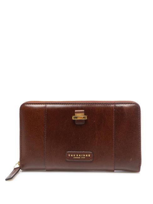 THE BRIDGE VIGNA  Portefeuille zippé en cuir MARRON - Portefeuilles Femme