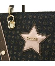 POLLINI Western Heritage Sac &agrave; main, avec bandouli&egrave;re laque noire - Sacs pour Femme - 5