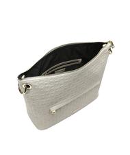 POLLINI Embossed Heritage Sac port&eacute; &eacute;paule muni d'une bandouli&egrave;re et d'un porte-cl&eacute;s ICE - Sacs pour Femme - 6