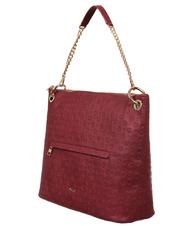 POLLINI Embossed Heritage Sac port&eacute; &eacute;paule muni d'une bandouli&egrave;re et d'un porte-cl&eacute;s Bordeaux - Sacs pour Femme - 2