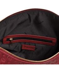 POLLINI Embossed Heritage Sac port&eacute; &eacute;paule muni d'une bandouli&egrave;re et d'un porte-cl&eacute;s Bordeaux - Sacs pour Femme - 4