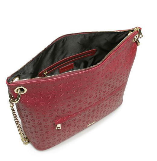 Embossed Heritage Sac port&eacute; &eacute;paule muni d'une bandouli&egrave;re et d'un porte-cl&eacute;s Bordeaux - Sacs pour Femme