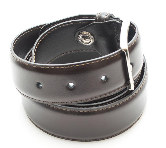 Ceinture CLASSIC, en cuir, Made in Italy cacao - Ceintures