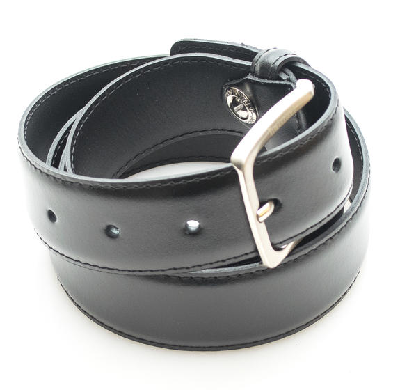 Ceinture CLASSIC, en cuir, Made in Italy NOIR - Ceintures