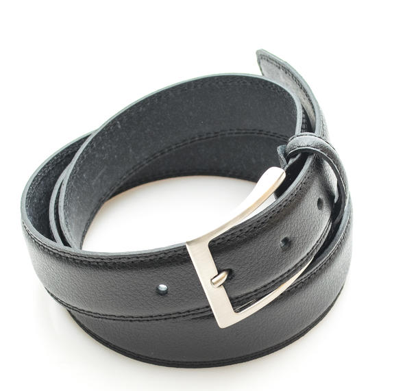 Ceinture CLASSIC, en cuir grainé NOIR - Ceintures