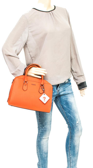 Saffiano Sac &agrave; main avec bandouli&egrave;re ORANGE - Sacs pour Femme