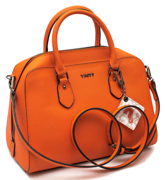 Saffiano Sac &agrave; main avec bandouli&egrave;re ORANGE - Sacs pour Femme