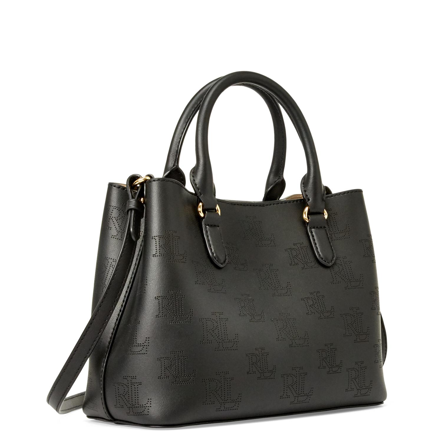 Ralph Lauren Marcy Sac ?? Main, Avec Bandouli?�re, En Cuir Noir - Acheter Sur Le Sac!