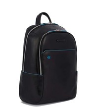 PIQUADRO sac à dos Ligne carré bleu, cuir Noir - Sacs à dos pour ordinateur portable - 2