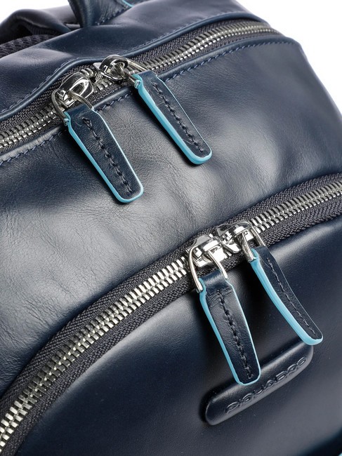 sac à dos Ligne carré bleu, cuir bleu - Sacs à dos pour ordinateur portable