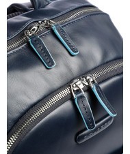 PIQUADRO sac à dos Ligne carré bleu, cuir bleu - Sacs à dos pour ordinateur portable - 3