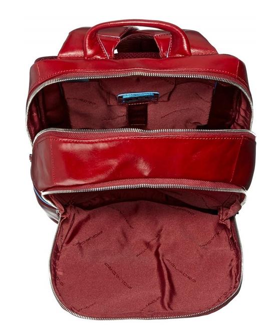 sac à dos Ligne carré bleu, cuir ROUGE - Sacs à dos pour ordinateur portable