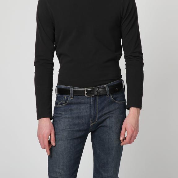 Ceinture CLASSIC, en cuir, Made in Italy NOIR - Ceintures