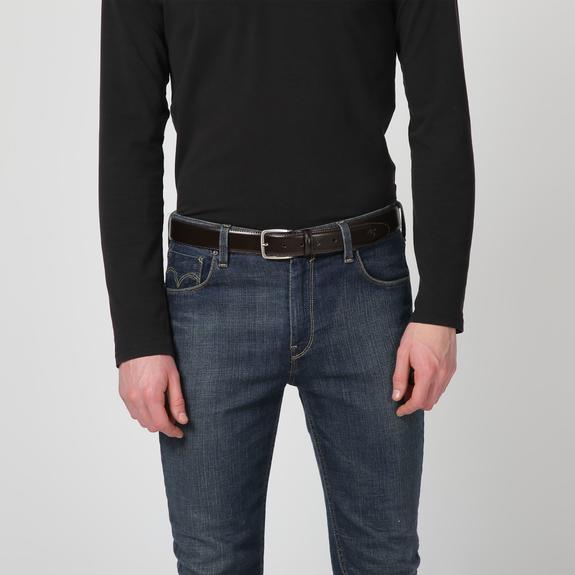 Ceinture CLASSIC, en cuir, Made in Italy cacao - Ceintures