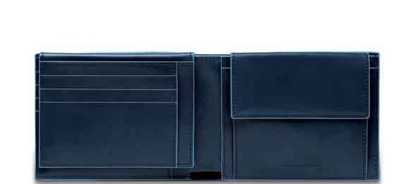 Portefeuille Ligne BLUE SQUARE, en cuir bleu - Portefeuilles Homme