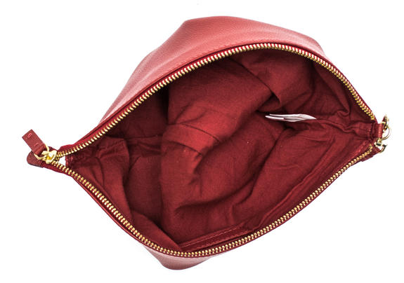  Pochette à revers, en cuir ROUGE - Sacs pour Femme