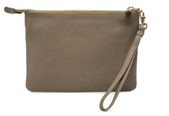Pochette En cuir grainé, small NATUREL - Sacs pour Femme