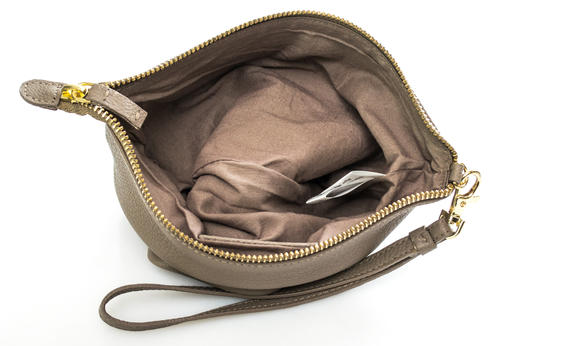 Pochette En cuir grainé, small NATUREL - Sacs pour Femme