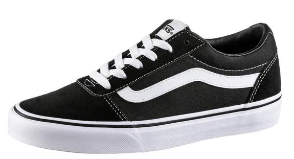 Baskets basses WARD, en daim et toile NOIR / BLANC - Chaussures Femme