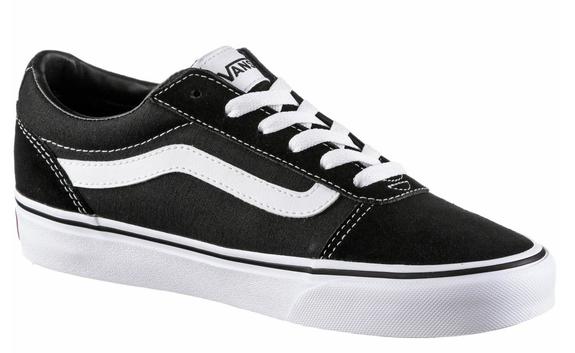 Baskets basses WARD, en daim et toile NOIR / BLANC - Chaussures Femme